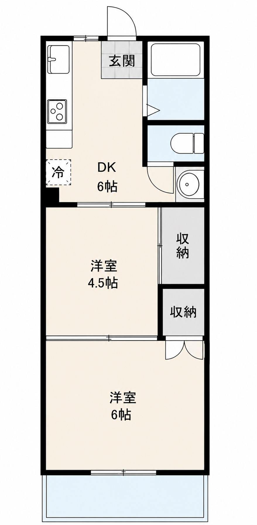 ニューパールマンション(1LDK/3階)の間取り写真