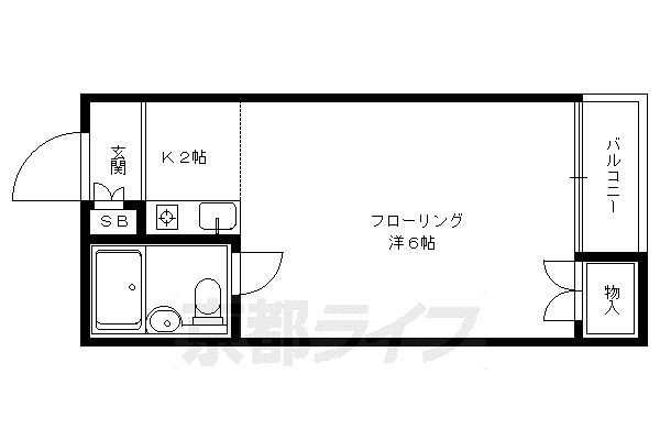 ラメールI(1K/1階)の間取り写真