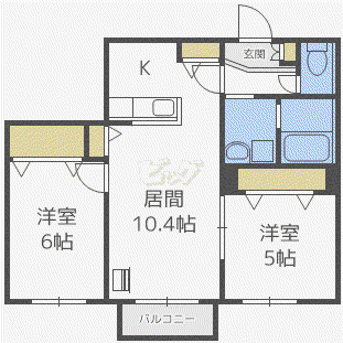 サンハイム華(2LDK/1階)の間取り写真