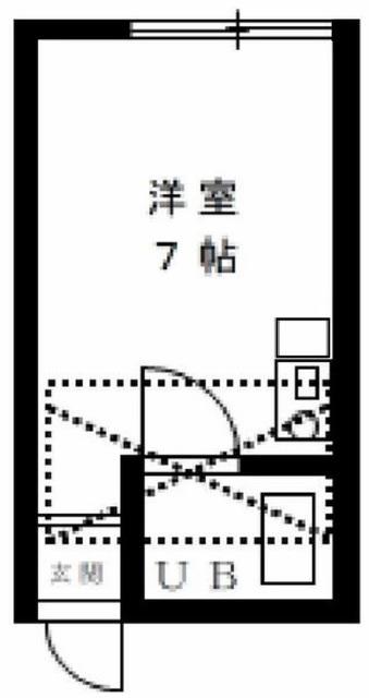 ホワイトハイツ(ワンルーム/2階)の間取り写真