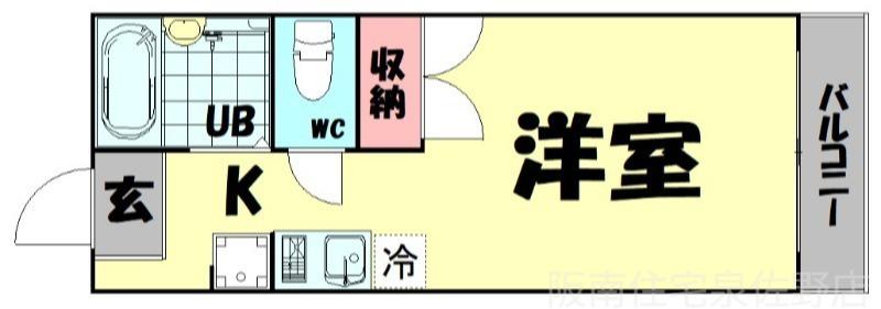 クリスタルI(1K/2階)の間取り写真