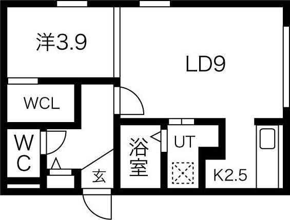 フィオリーノ(1LDK/2階)の間取り写真