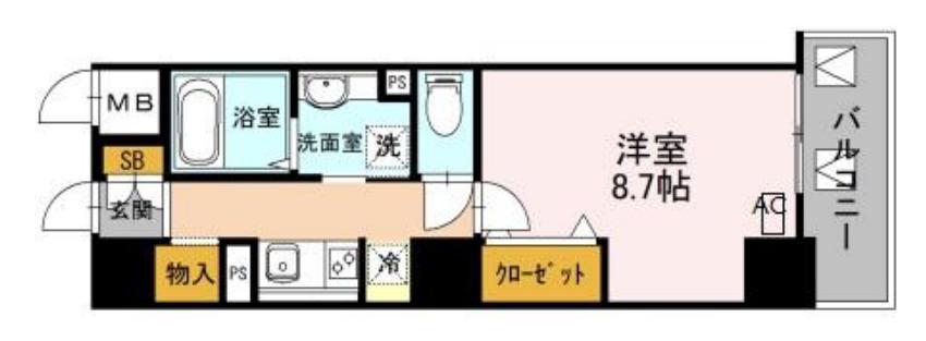 リヴィエール北梅田(1K/9階)の間取り写真
