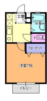 リヴィエールA(1K/2階)の間取り写真