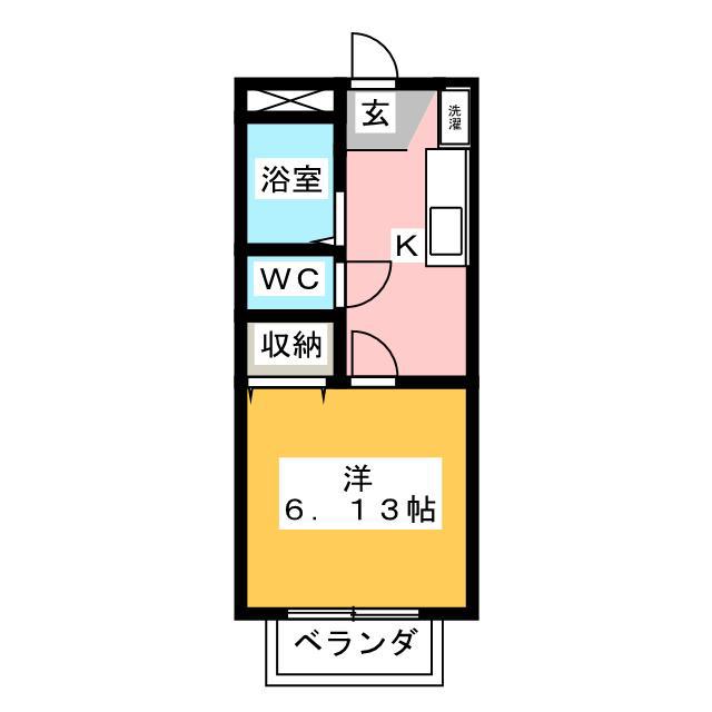 聖ハイツまいむII(1K/1階)の間取り写真