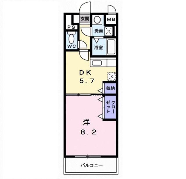 タカラピュア(1DK/3階)の間取り写真