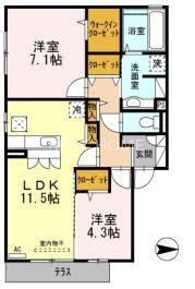 D-ROOM青山(2LDK/1階)の間取り写真