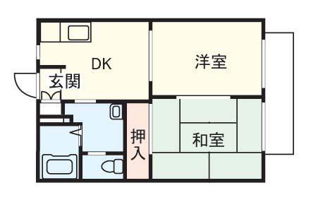 サニーフラット(2DK/2階)の間取り写真