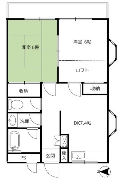 エターナル錦(2DK/2階)の間取り写真