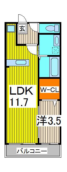 パストラル(1LDK/3階)の間取り写真