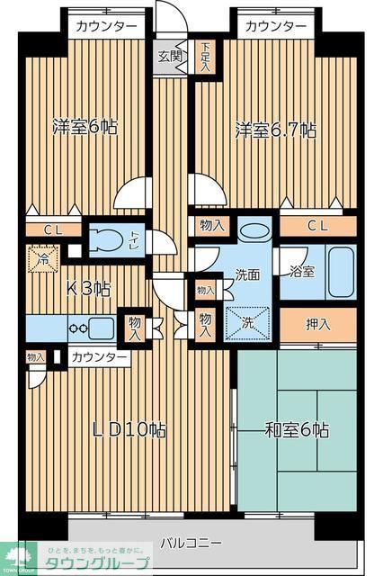 CITY SPIRE西葛西(3LDK/2階)の間取り写真