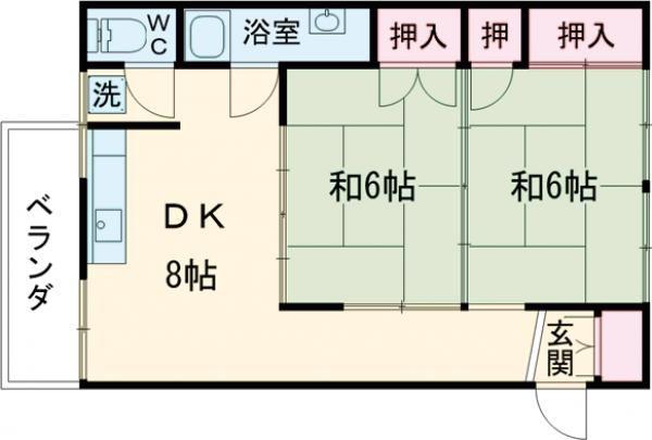 たつみビル(2DK/3階)の間取り写真
