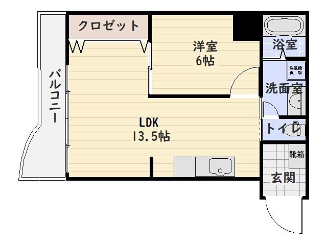 小畑ビル(1LDK/2階)の間取り写真