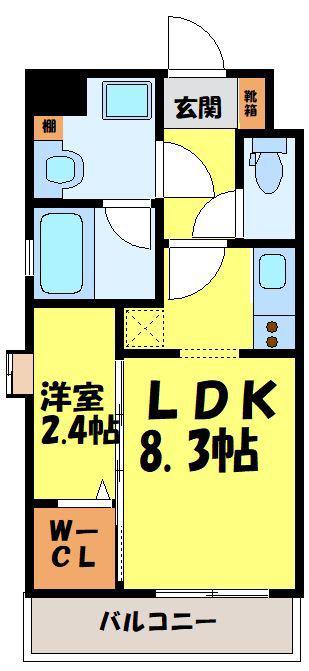 レジデンス百年橋リバーサイド(1LDK/13階)の間取り写真