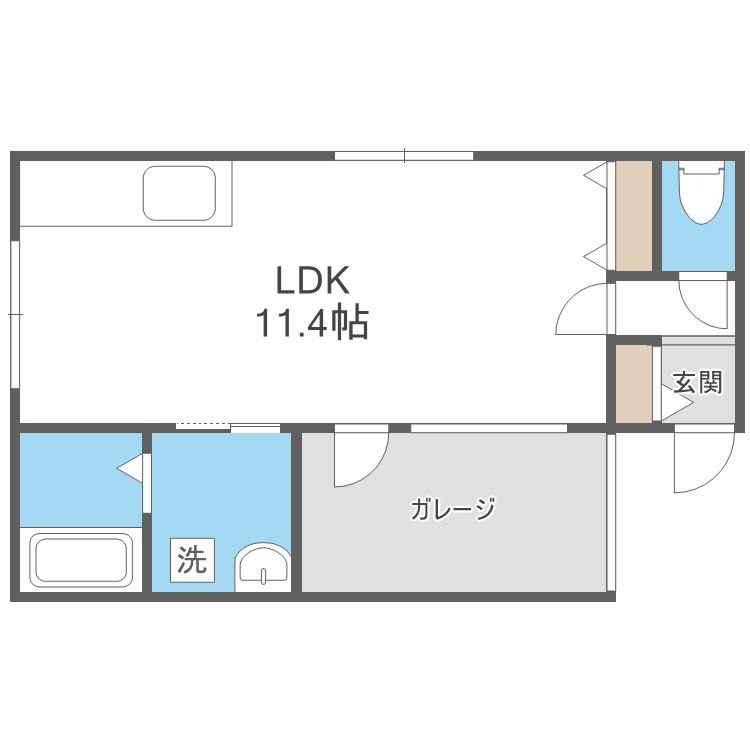 LIVING WITH MOTO(1K/4階)の間取り写真