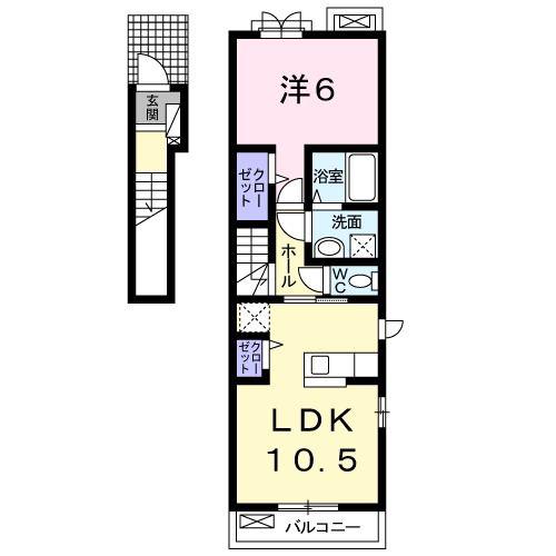 サンリット(1LDK/2階)の間取り写真