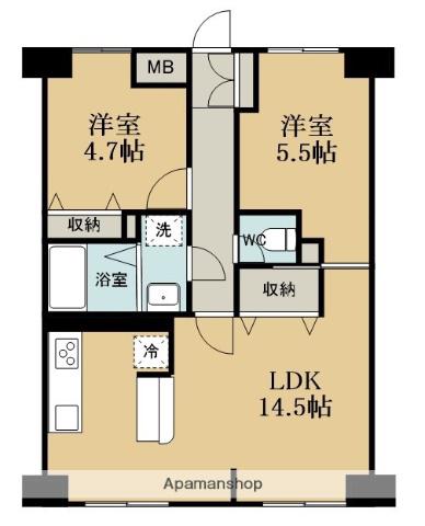 ラ・フォレ薬円台(2LDK/5階)の間取り写真