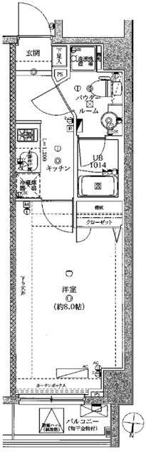 スパシエグランス練馬武蔵関(1K/7階)の間取り写真