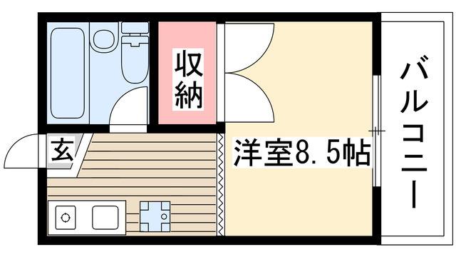 メゾンヤザコ(ワンルーム/1階)の間取り写真