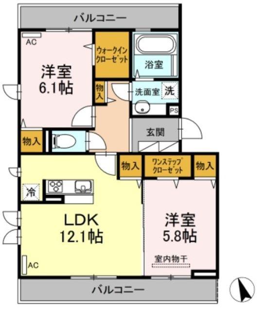 Dルーム大泉学園(2LDK/3階)の間取り写真