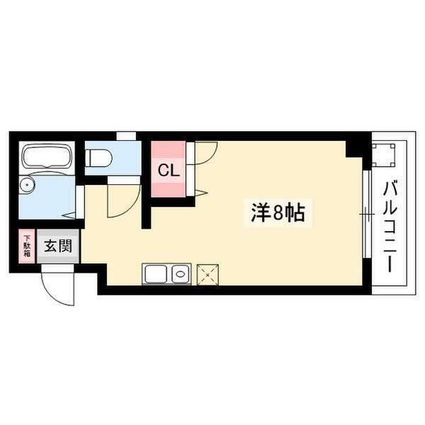 ロイヤル21(ワンルーム/3階)の間取り写真