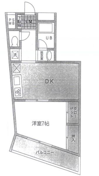 クォーレ東館・西館(1DK/3階)の間取り写真
