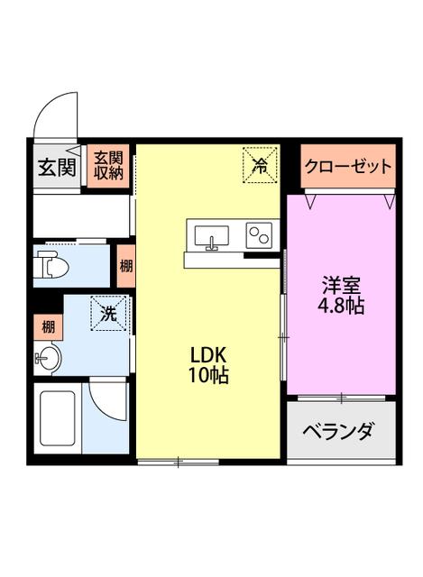 COMMON高志レイクサイド(1LDK/1階)の間取り写真