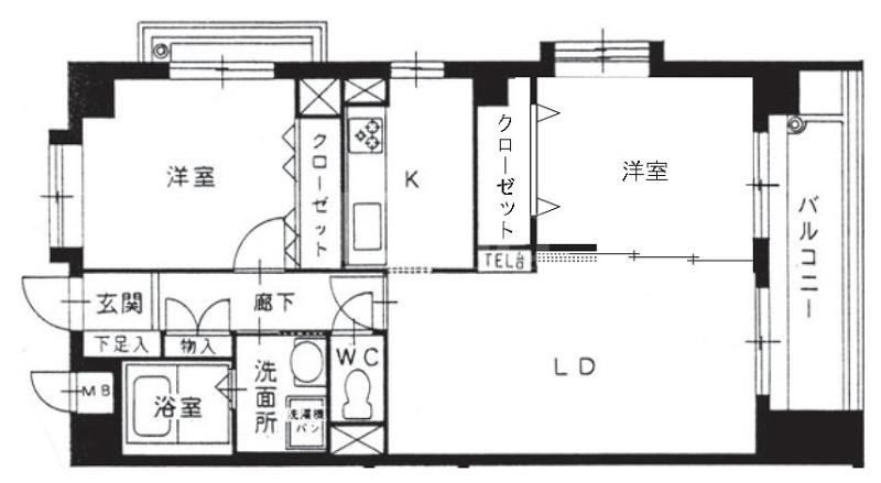 シーブリーズ姪浜(2LDK/8階)の間取り写真
