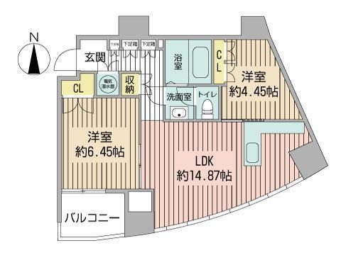 INFINITY22(2LDK/8階)の間取り写真