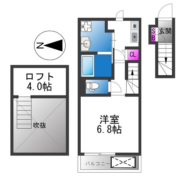 IMAZATOハイツ(1K/2階)の間取り写真