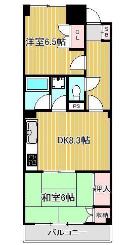 メゾンWAT(2DK/4階)の間取り写真