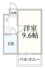 ジュネパレス新検見川第8(1K/2階)の間取り写真