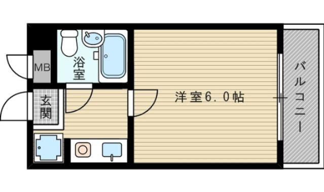 ミフネセントラルベア東淀川(1K/2階)の間取り写真