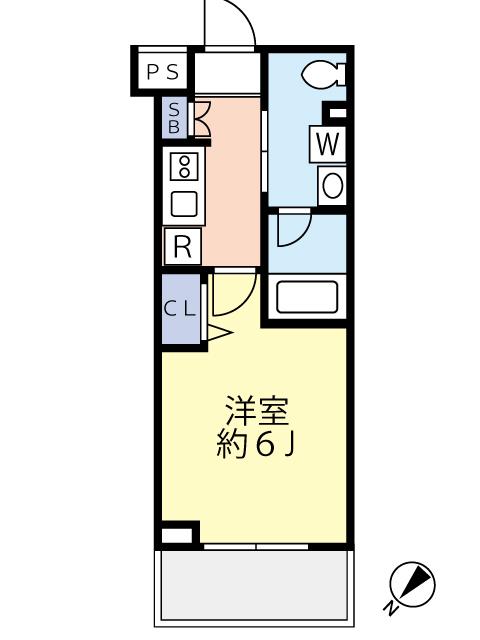 スカイコートパレス大田鵜の木(1K/3階)の間取り写真