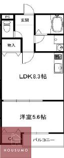 ベルリッジ岸辺A(1LDK/1階)の間取り写真