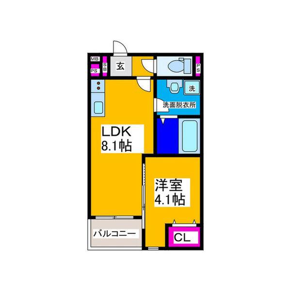 REGIES京都梅小路(1LDK/1階)の間取り写真