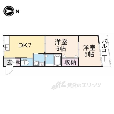 栄楽ビル(2DK/2階)の間取り写真