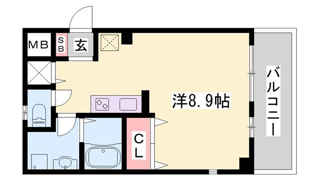 サクシード姫路駅南(ワンルーム/3階)の間取り写真