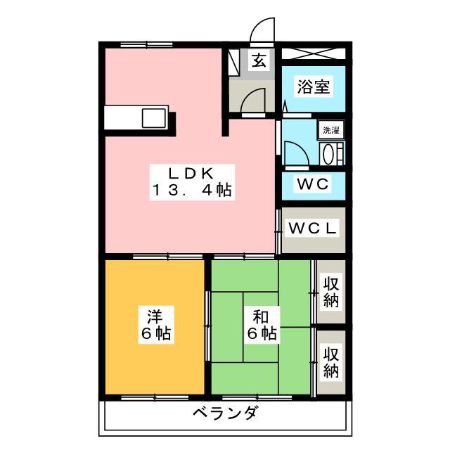 プリマヴェーラ(2LDK/1階)の間取り写真