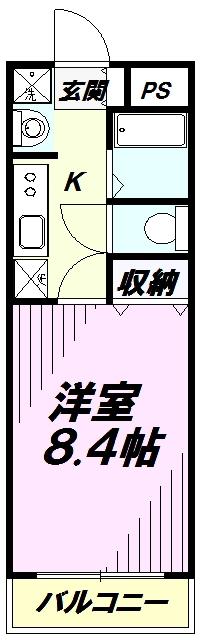 PAGE 1(1K/2階)の間取り写真