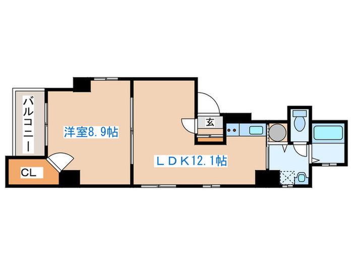 アパネス新さっぽろ(1LDK/2階)の間取り写真
