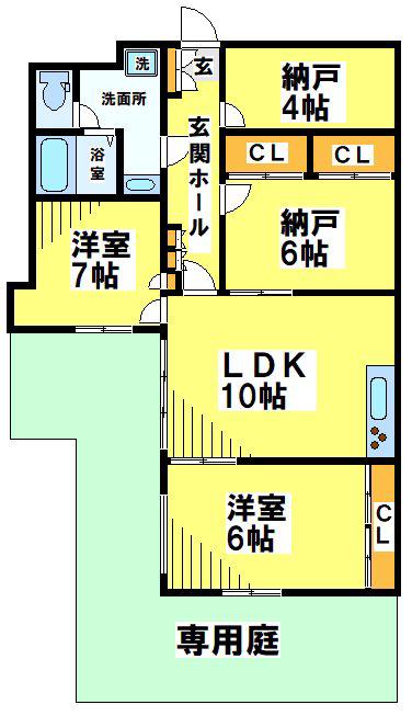 藤和つつじヶ丘コープ(3SLDK/1階)の間取り写真