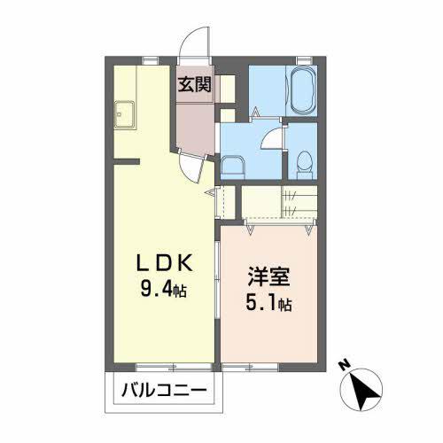 シャーメゾン・ソレーユ(1LDK/2階)の間取り写真