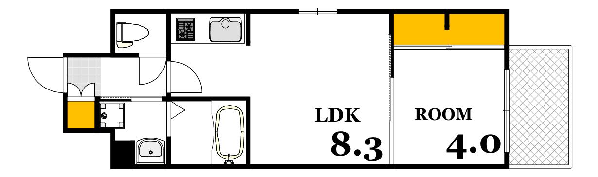 LASANTE観音本町(1LDK/2階)の間取り写真