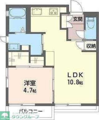 フラワーメゾン(1LDK/1階)の間取り写真