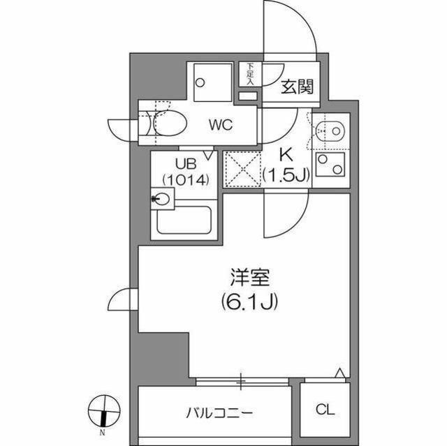 アジールコート中野坂上(1K/10階)の間取り写真