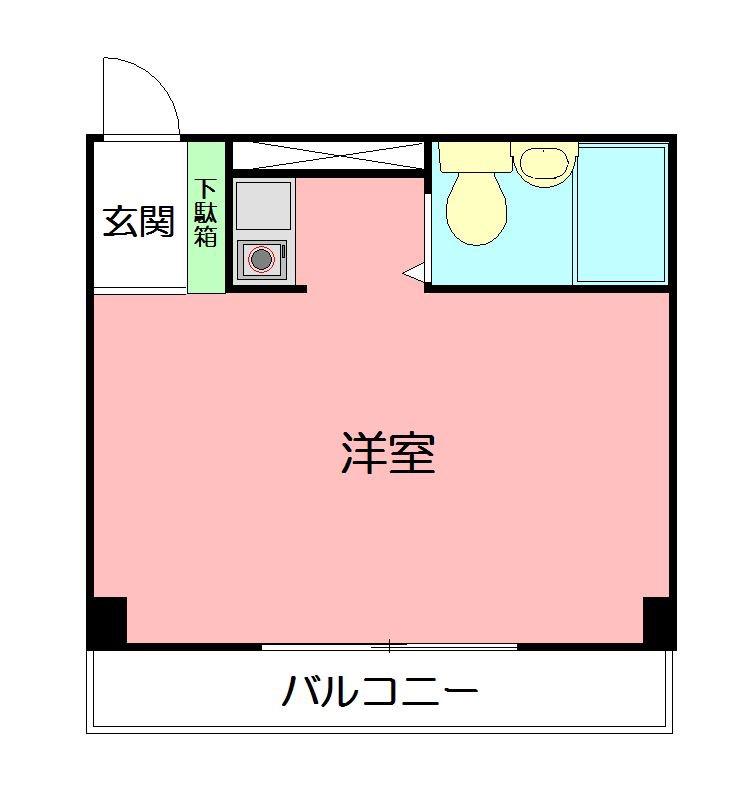 エクセルピア戸塚(ワンルーム/2階)の間取り写真