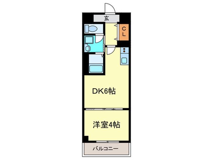 ヴィラナリー豊秀(1DK/2階)の間取り写真