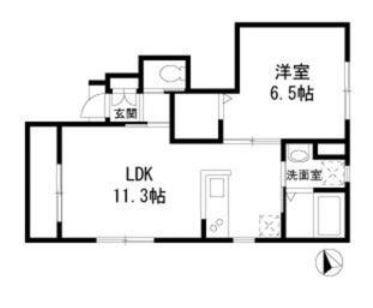 西荻II番館(1LDK/1階)の間取り写真