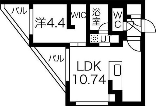 グランエスポワールマルヤマ(1LDK/5階)の間取り写真